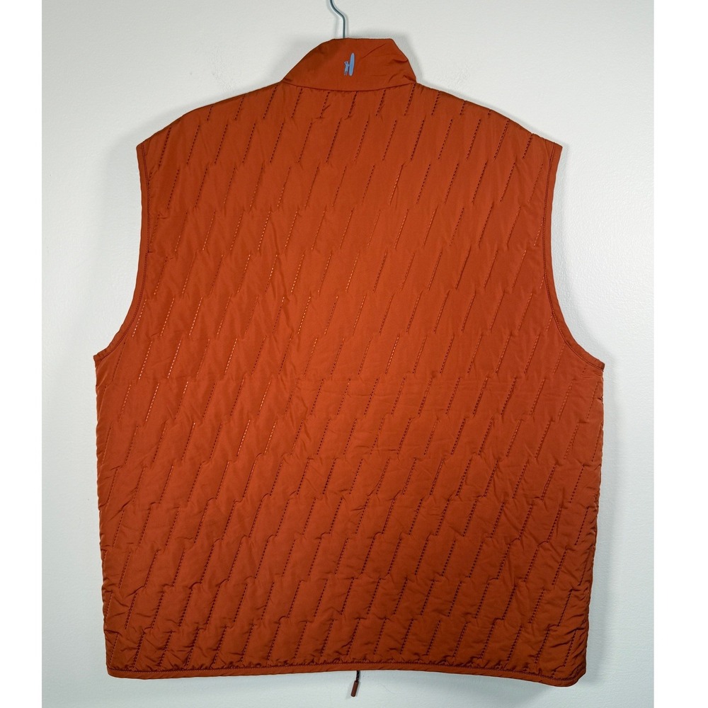 johnnie-O Vest Mens XL Belfry Harvest Orange Hunting Quilted Layer Full Zip EUC - Picture 3 of 9